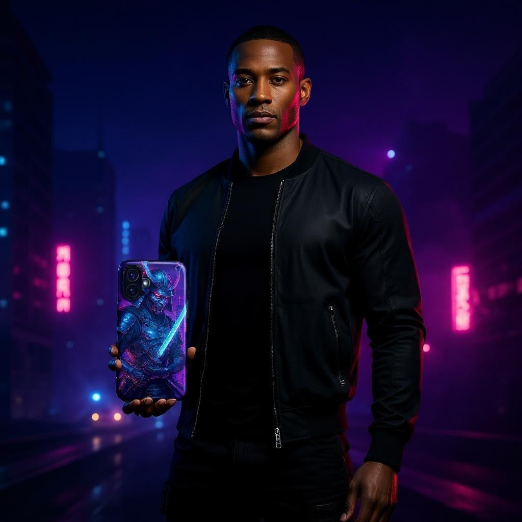 Samurai Neon Armor Case for iPhone